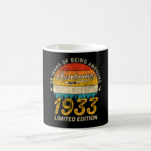 Taza De Café Día de cumpleaños 1933: 92 años impresionante rega