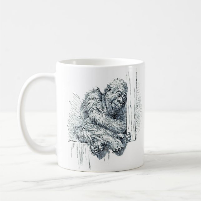 Taza De Café Día de Descanso - Joven Gorila de Simios (Izquierda)