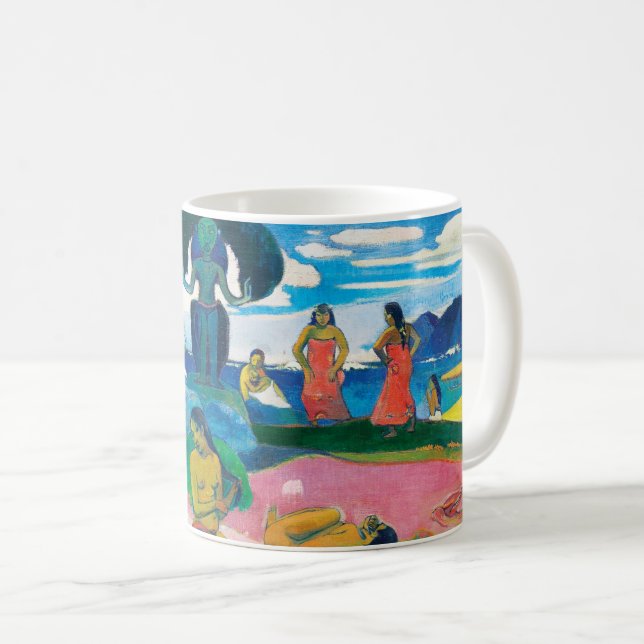 Taza De Café Día de Dios Paul Gauguin (Mahana no atua) Arte (Anverso derecho)