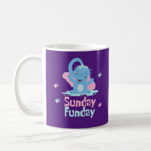 Taza De Café Día de diversión dominical Kawaii divertido elefan