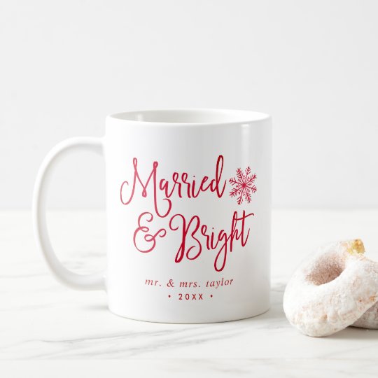 Taza De Café Día de fiesta casado y brillante del recién casado