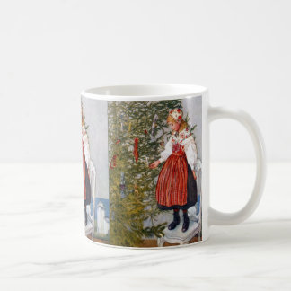 Taza De Café Día de fiesta sueco del arte del árbol de navidad