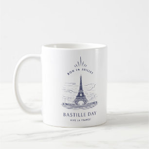 Taza De Café Día de la Bastilla de la Torre Eiffel Vintage