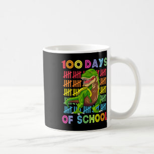 Taza De Café Día De La Escuela Dino Niños Felices 100 Días Dino