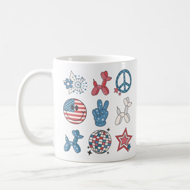 Taza De Café Día De La Independencia 4 De Julio Groovy (Izquierda)