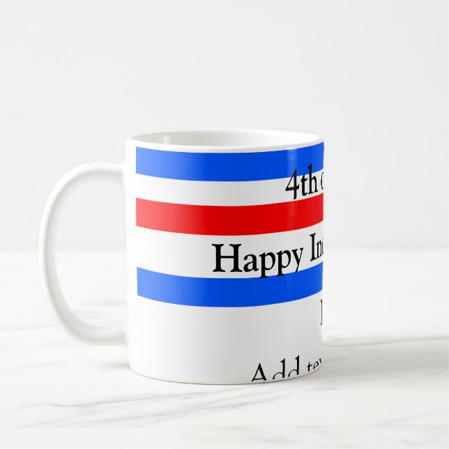 Taza De Café Día de la independencia de las franjas azules roja (Izquierda)