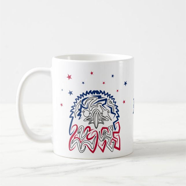 Taza De Café Día de la Independencia Estrellas de Águila Estado (Izquierda)