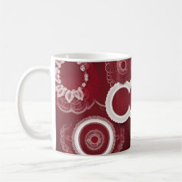 Taza De Café Día de la Madre Arte de IA floral vintage rojo osc