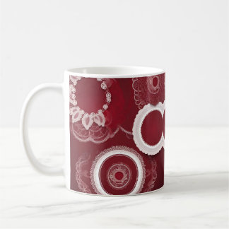 Taza De Café Día de la Madre Arte de IA floral vintage rojo osc