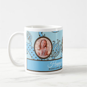 Taza De Café Día de la Madre Azul y Marrón 3 Foto