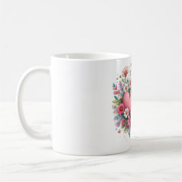 Taza De Café Día de la Madre cardiaco y floral