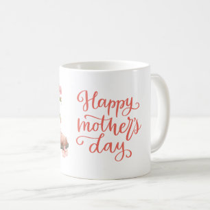 Taza De Café Día de la Madre con Flor de clavel rosa para mamá
