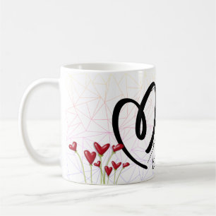 Taza De Café día de la madre con flores en corazones
