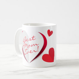Taza De Café Día de la Madre Corazón Moderno Script Mug