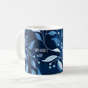 Taza De Café Día de la madre de gemela botánica azul