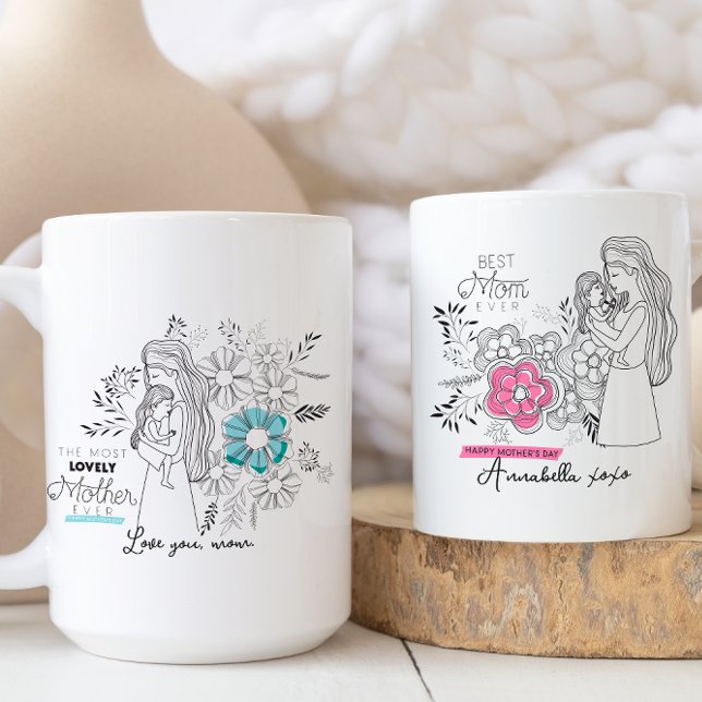 Taza De Café Día de la Madre de la Mejor Madre Floral (Subido por el creador)