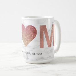 Taza De Café Día de la Madre de la Purpurina de Oro Rosa person
