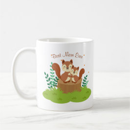 Taza De Café Día de la Madre de mamá y bebé ardillas