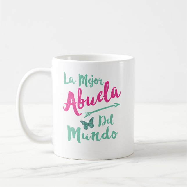 Taza De Café Día de la Madre de Mejor Abuela Del Mundo Grandma (Izquierda)