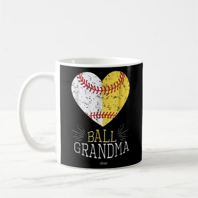 Taza De Café Día de la Madre de Softball Abuela Ball (Izquierda)
