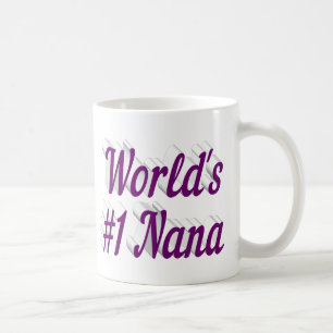 Taza De Café Día de la Madre de texto medio púrpura de Nana