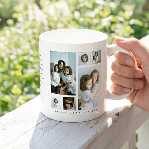 Taza De Café 'Día de la Madre Feliz' Regalo de Collage de 6 Fot