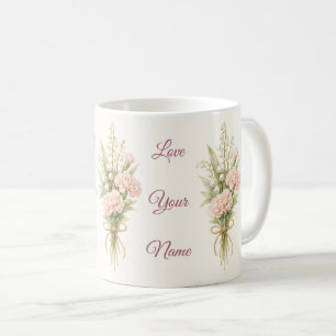 Taza De Café Día de la Madre Floral Personalizado Mejor Mamá de