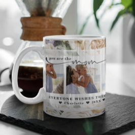 Taza De Café Día de la Madre | Floral Tres Collages de fotos