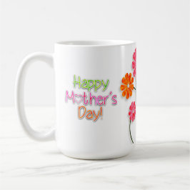 Taza De Café Día de la Madre - Flores divertidas brillantes