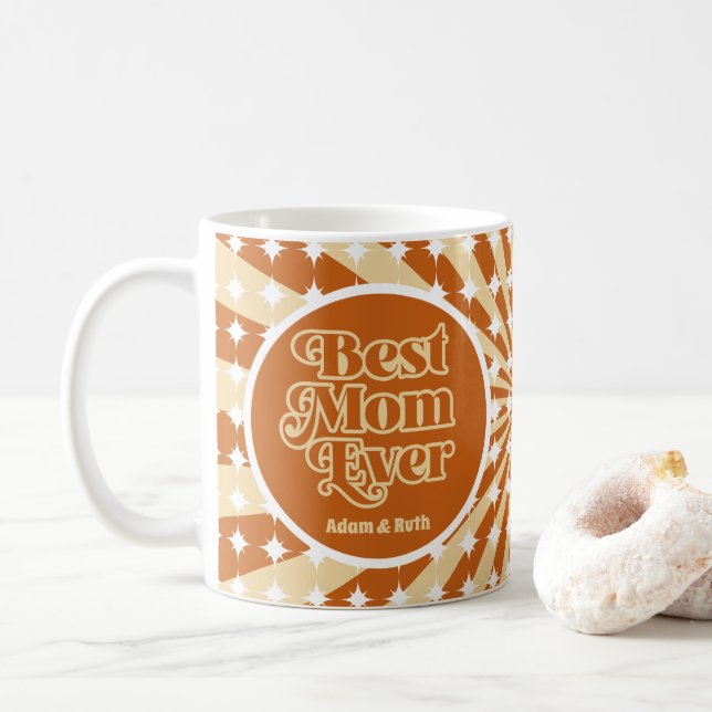Taza De Café Día de la Madre fotográfico personalizado Boho Bes (Con donut)