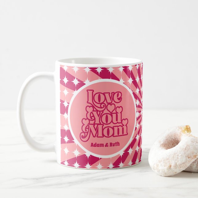 Taza De Café Día de la Madre fotográfico personalizado de Retro (Con donut)