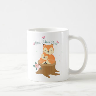 Taza De Café Día de la Madre Mamá y bebé zorros