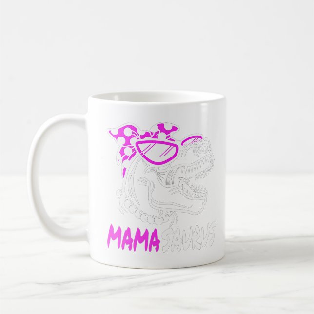 Taza De Café Día de la Madre Mamasaurus Mama Dinosaur T-Rex Cut (Izquierda)