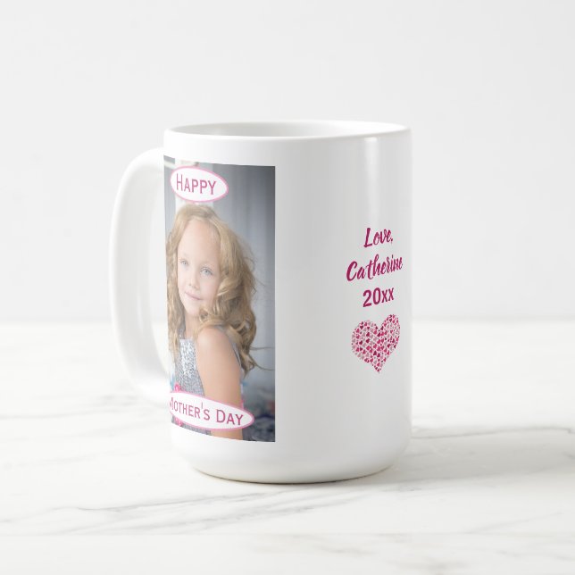 Taza De Café Día de la Madre Mejor Madre Niños Foto Año (Anverso izquierdo)