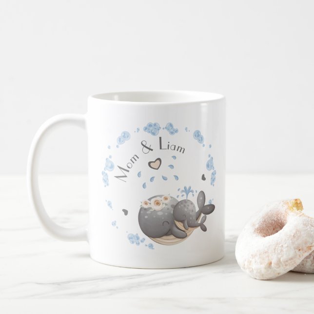 Taza De Café Día de la Madre, nombre, primer día de la madre (Con donut)