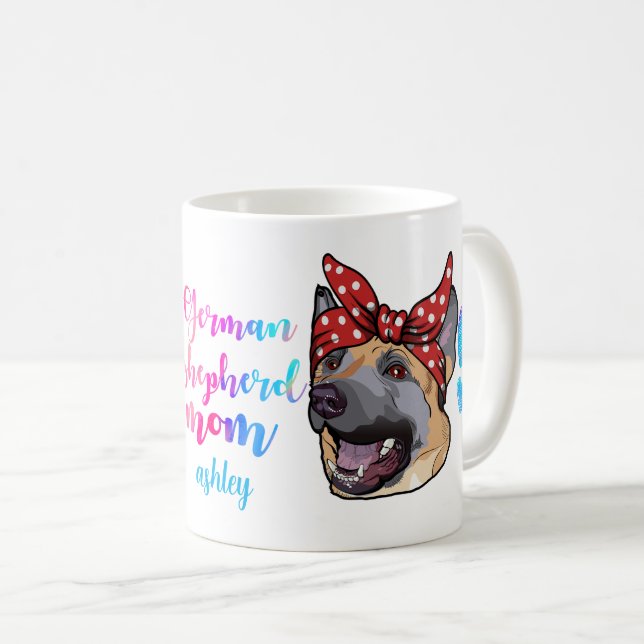 Taza De Café Día de la Madre Pastor Alemán Perro Rama Perro (Anverso derecho)