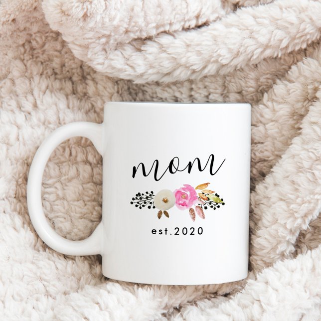 Taza De Café Día de la Madre Personalizada con Flora Moderna (Subido por el creador)