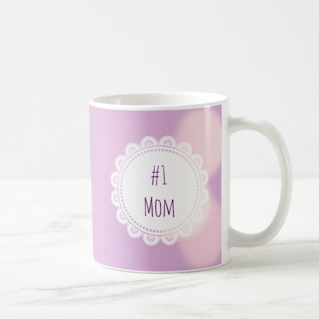 Taza De Café Día de la Madre Purple #1 Mom (Derecha)