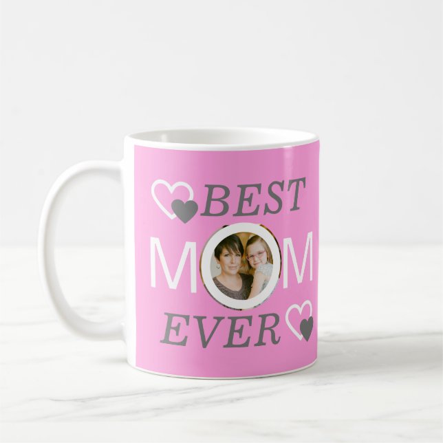 Taza De Café Día de la Madre rosa Keepsake mejor foto de mamá (Izquierda)