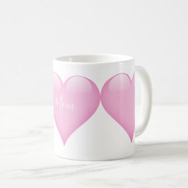 Taza De Café Día de la Madre simple corazón rosado personal