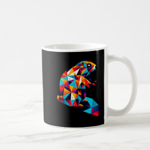 Taza De Café Día de la marmota geométrico vibrante arte animal