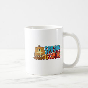 Taza De Café Día de la marmota primavera está llegando divertid