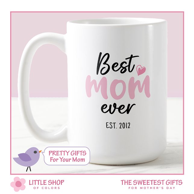 Taza De Café Día de la mejor madre rosada del mundo (Subido por el creador)
