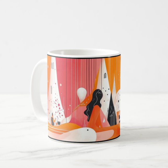Taza De Café Día de la Mujer, combinando elementos de minimalis (Anverso izquierdo)
