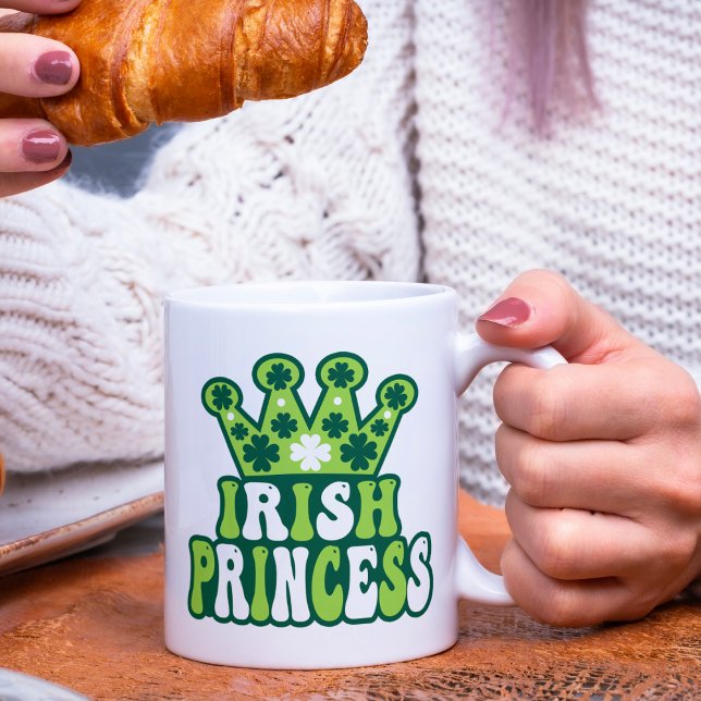 Taza De Café Día de la Princesa Irlandesa Retro San Patricio (Subido por el creador)