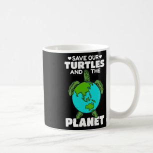 Taza De Café Día de la Tierra de la Tortuga Marítima Salvé A Nu