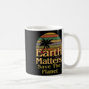 Taza De Café Día de la Tierra Salvar el regalo retro del planet