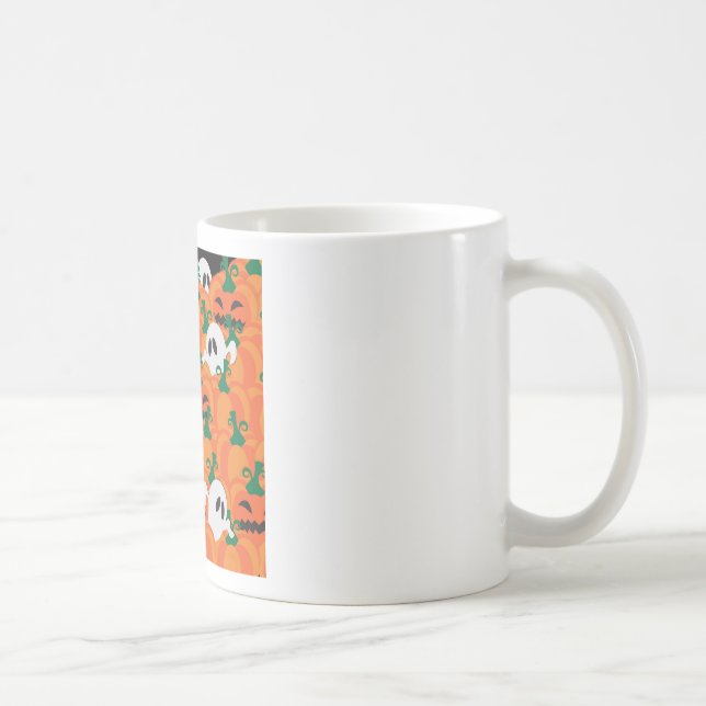 Taza De Café Día de las Brujas Fantasmas Parche de Calabaza Emb (Derecha)
