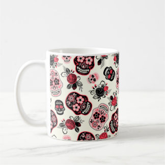 Taza De Café Día de las Cránulas Azucareras Muertas, blanco
