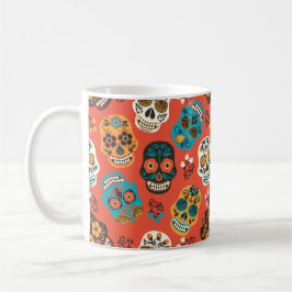 Taza De Café Día de las Cránulas Azucareras Muertas, naranja